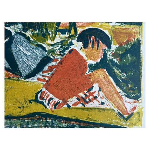 Modern François Desnoyer, The Nap, Original Lithograph For Sale - Image 3 of 8