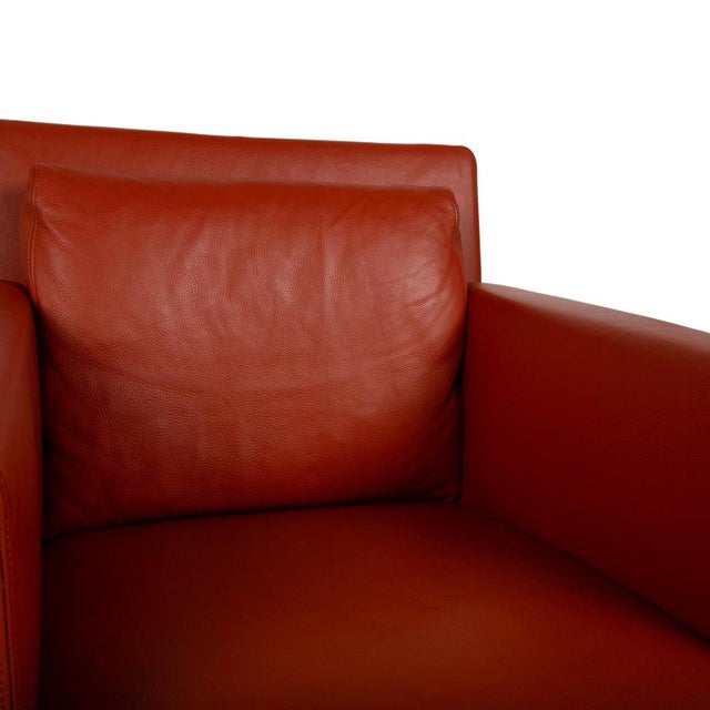 Jason Leather Armchair in Red from Walter Knoll For Sale - Image 4 of 13