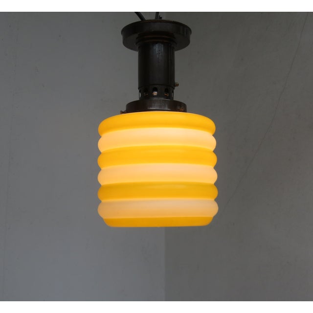 Vintage Pendant Lights in Patinated Brass, 1920s, Set of 2 For Sale - Image 14 of 18