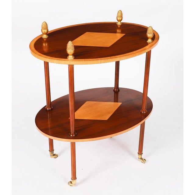 Vintage Occasional Tables in Flame Mahogany and Satin Wood, Set of 2 For Sale - Image 9 of 14