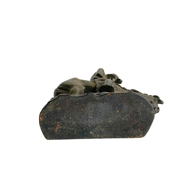 Vintage Cast Iron Native American “End of the Trail” Figural Bookend, Single For Sale - Image 6 of 6