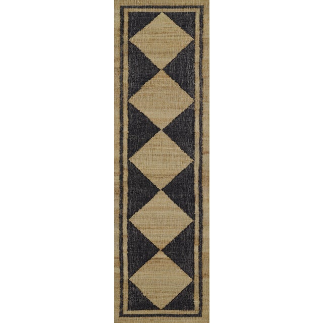 Erin Gates by Momeni Orchard Court Checker Black Hand Woven Wool and Jute Area Rug 2'3" X 12' Runner For Sale - Image 12 of 12