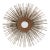 Vintage Mid-Century Modern Brass Sunburst Mirror With Woven Caning | Brutalist Starburst For Sale