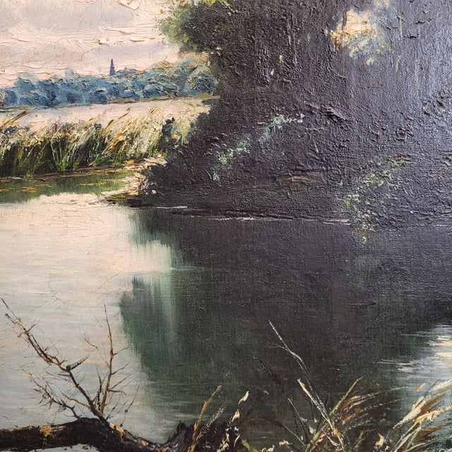 Antonio Canovas Del Castillo Y Vallejo, River Landscape, 1920s, Oil on Canvas, Framed For Sale - Image 14 of 18