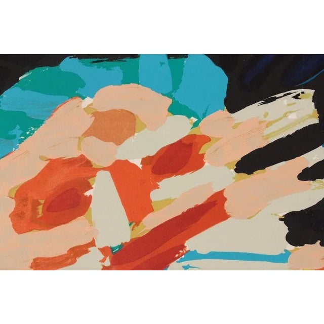 Abstract Expressionism Original Vintage 20th Century Karel Appel Framed Abstract Pencil Signed & Numbered Color Lithograph "Smiling Cat," For Sale - Image 3 of 11