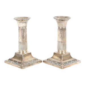 London Sterling Silver Candlesticks, Dated 1896/1897