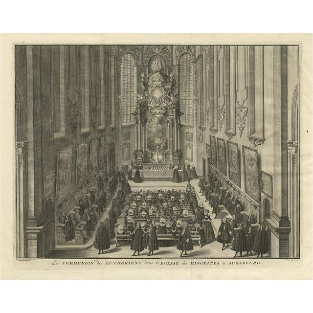 Paper The Communion of the Lutherans in the Minorite Church in Augsburg, 1730, Paper For Sale - Image 7 of 7