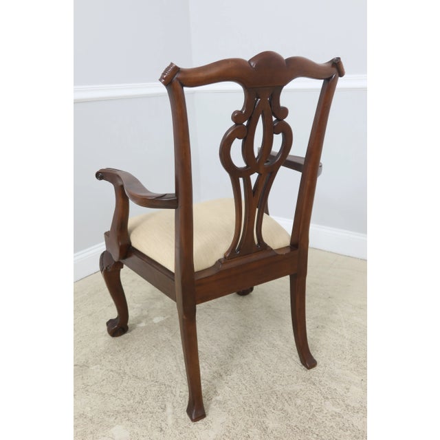 Wood Pair Baker Ball & Claw Chippendale Mahogany Armchairs For Sale - Image 7 of 9