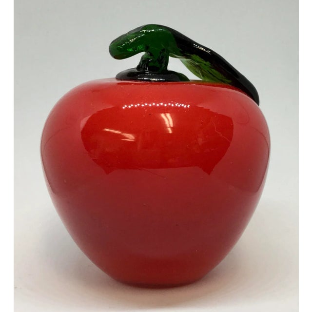 Murano Vintage Murano Glass Apple Paperweight For Sale - Image 4 of 8