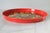 Mid-Century Modern Vintage 1970s Round Red Metal Serving Tray Featuring a Bright "Flower Power" Floral Pattern For Sale - Image 3 of 9