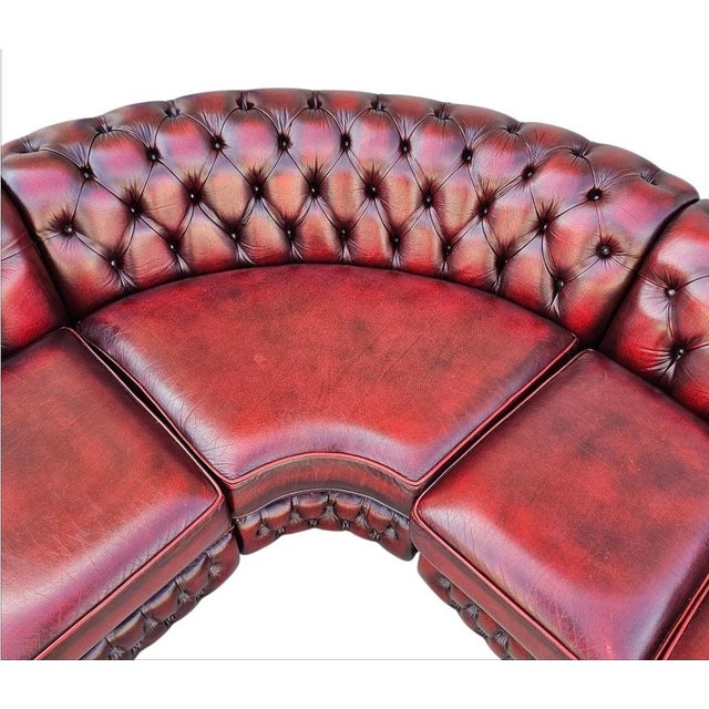 English Leather Chesterfield Sectional Sofa For Sale - Image 11 of 18