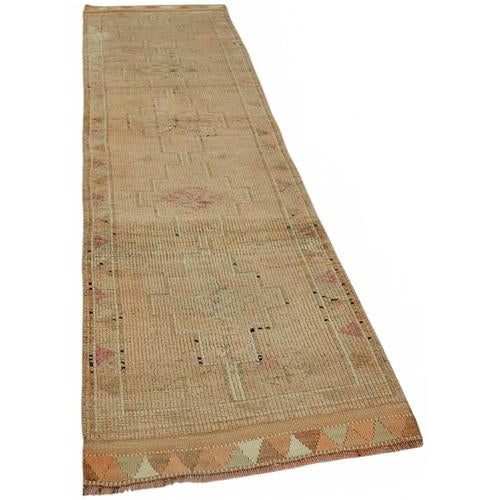 Textile Beige Bohemian Runner Rug For Sale - Image 7 of 7