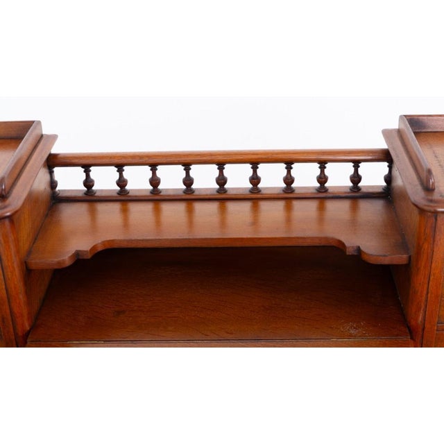Wood Antique Victorian Dicken's Desk in Oak, 1860 For Sale - Image 7 of 10