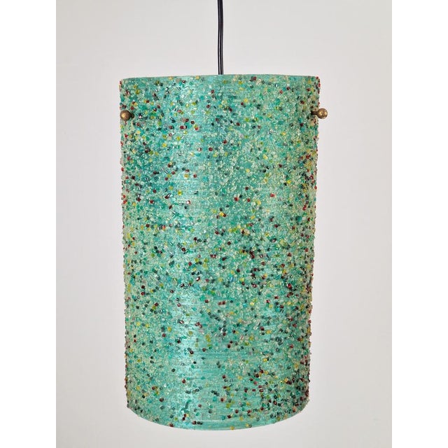 Polyester Green Sugar Tube Pendant Lamp, 1960s For Sale - Image 11 of 11