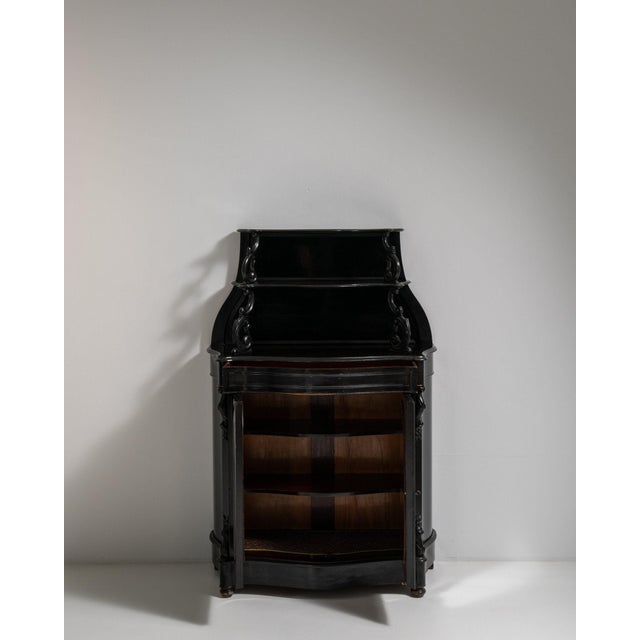 19th Century France Napoleon III Black Wood Storage Cabinets & Cupboards For Sale - Image 11 of 11
