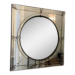 Contemporary Convex Mirror in Square Venetian Mirror For Sale