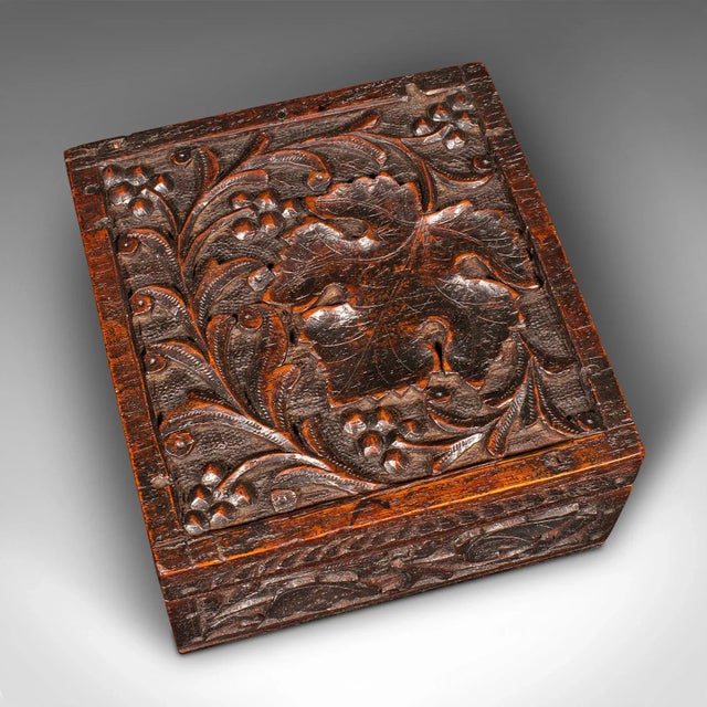 1940s Small Vintage Art Deco Indian Teak Keepsake Box For Sale - Image 9 of 10