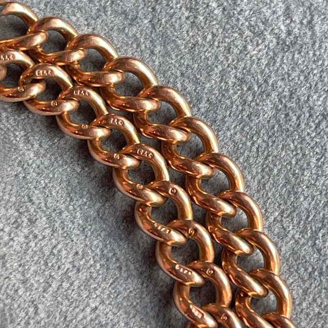 Antique 9k Gold Watch Chain Necklace C. 1900 For Sale - Image 4 of 7