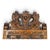 Gothic French Revival Side Chairs, Leather & Walnut, Carved Knights, 1900 Set of 2 For Sale - Image 3 of 7