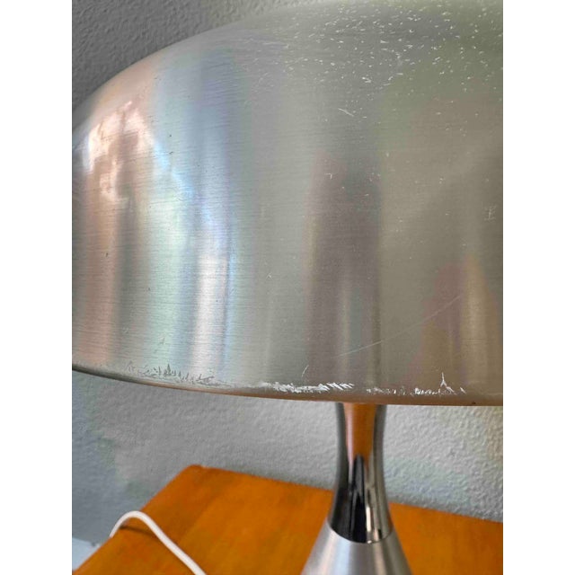 Mushroom Table Lamp in Aluminum and Chrome by Luigi Massoni for Guzzini, Italy, 1970s For Sale - Image 9 of 18