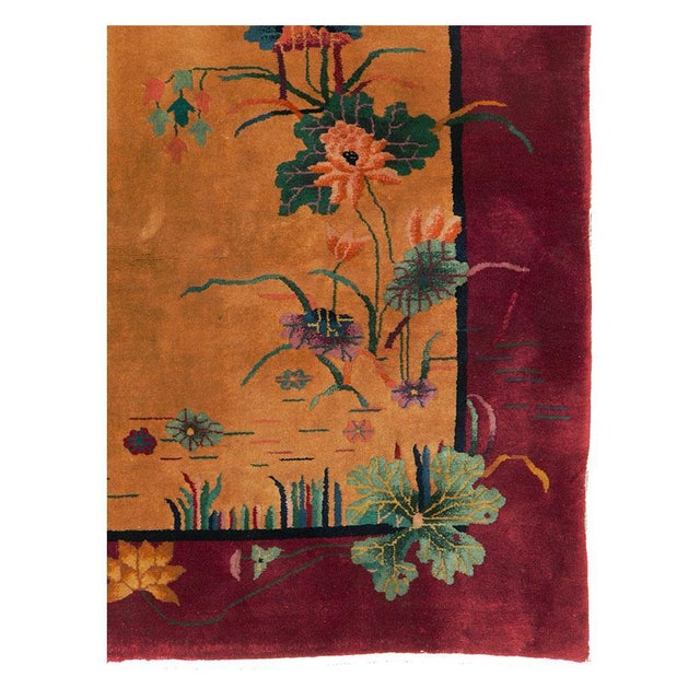 Art Deco Galerie Shabab Collection Mid-20th Century Handmade Chinese Art Deco Accent Carpet For Sale - Image 3 of 10