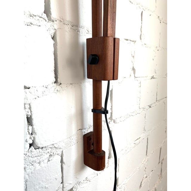 Mid-Century Modern Adjustable Teak Wall Lamp, Germany, 1970s For Sale - Image 10 of 16
