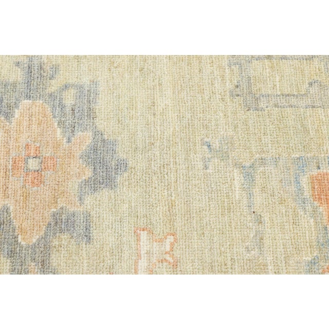9x12 Modern Oushak Style Hand-Knotted Wool Area Rug – Muted Sage & Terracotta For Sale - Image 10 of 11