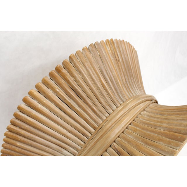 McGuire Round Wheat Bamboo Sheaf Base Coffee Table Mid-Century Modern McGuire For Sale - Image 4 of 12