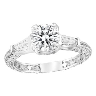 Egl Certified 1.10 Ct Round Ideal Cut Heart & Arrow Diamond Tacori Setting Plat For Sale