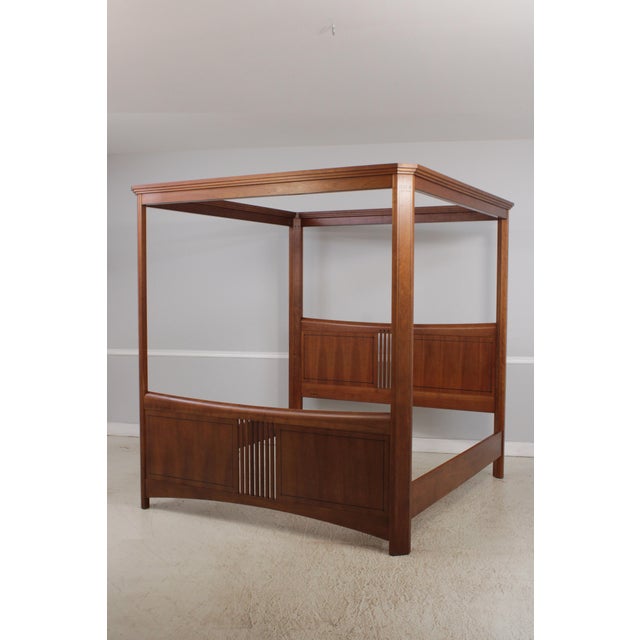 Arts & Crafts Stickley Cherry 21st Century King Size Canopy Bed For Sale - Image 3 of 18