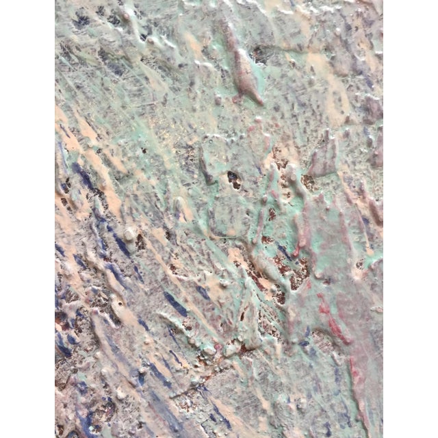 Abstract Patricia Zippin "Shades of Blue" 1980s Mixed Media Abstract Painting For Sale - Image 3 of 5