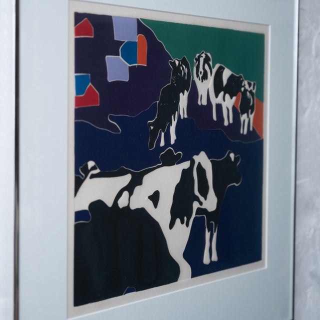 Woody Jackson Ben Jerry’s Holstein Cows Lithograph For Sale - Image 4 of 6
