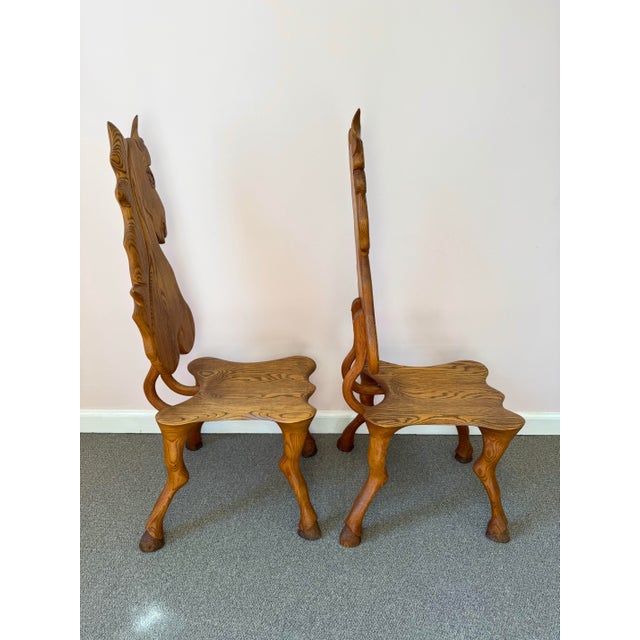 Pair of 1980 Andrew Willner Horse Chairs/Signed and Dated For Sale - Image 10 of 11