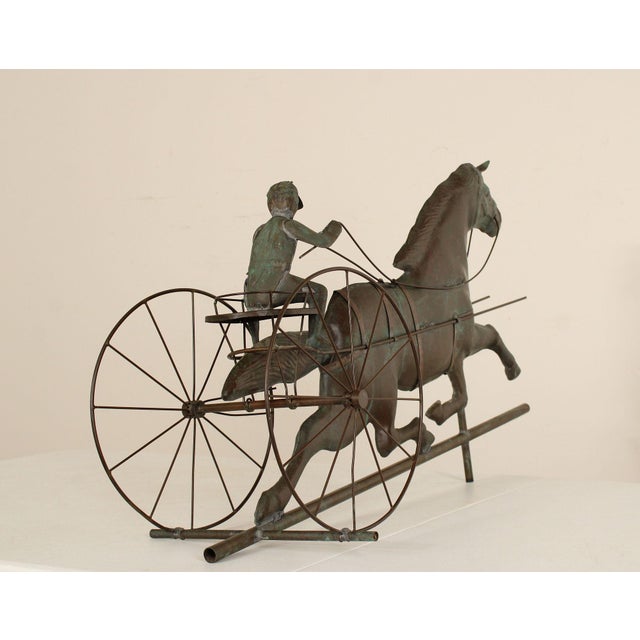 Vintage Jockey and Horse Copper Weathervane For Sale - Image 9 of 12