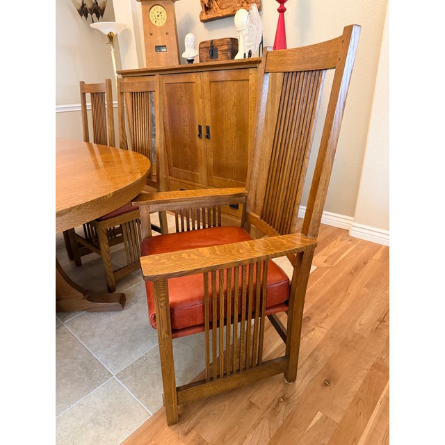 Stickley Vintage Stickley Mission Oak Dining Room Set (7 Pieces) in Littleton, Co For Sale - Image 4 of 8