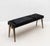 Upholstered Hide Bench in Black Shagreen With Bronze Patina Brass by R&y Augousti For Sale - Image 9 of 11