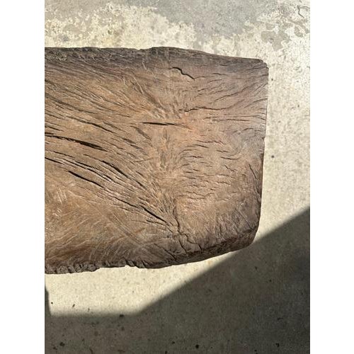 Small Stool in Organic Teak For Sale - Image 10 of 18