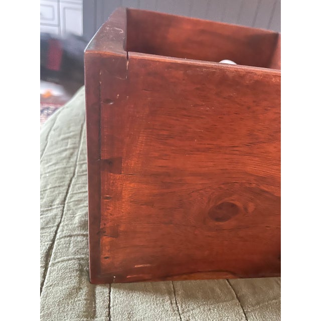 Mid 20th Century Solid Wood Campaign 3-Drawer Dresser / Bedside Table / End Table - Set of 2 For Sale - Image 4 of 17