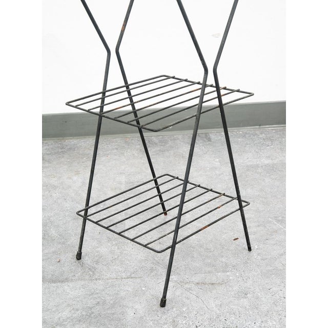Mid Century Modern Plant Stand Metal Wrought Iron Vintage Outdoor Indoor 3 Tier For Sale - Image 11 of 12