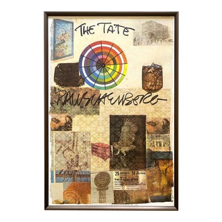 Robert Rauschenberg Vintage 1981 Pop Art Lithograph Print Framed Tate London Museum Poster For Sale