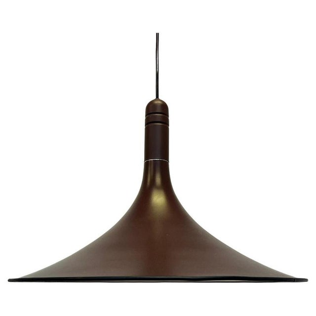 Large Mid-Century Brown Pendant, Denmark, 1970s For Sale - Image 12 of 12
