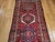 Antique Persian Heriz Karajeh Runner, Hand-Knotted Wool, Geometric Medallion Pattern, Red & Navy, 4x14 For Sale - Image 16 of 18