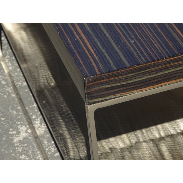 Vintage Minotti Complemento Calder Cocktail Coffee Table W Lapped Finish Swirls Italy For Sale - Image 11 of 13