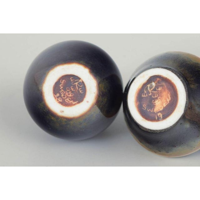 Carl-Harry Stålhane Small Vintage Stoneware Vases by Carl-Harry Stålhane for Rörstrand, Set of 2 For Sale - Image 4 of 5
