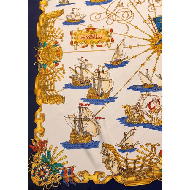 HERMÈS VOILES de LUMIÈRE Silk Scarf designed by Joachim Metz 1995 For Sale In New York - Image 6 of 9