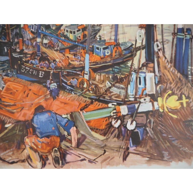 Mathurin Meheut, Brittany, The Artisanal Bunkering Flotilla, 1955, Color Photogravure For Sale - Image 5 of 9