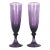 Vintage Pair of Amethyst Champagne Glass Flutes Plum Purple For Sale