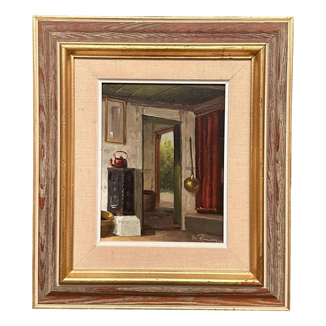 Osvald Rasmussen, Kitchen II, 1960s, Oil on Canvas For Sale