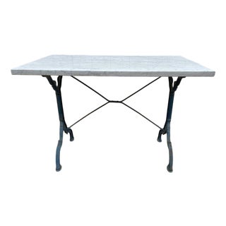 Bistro Table in Marble and Cast Iron For Sale