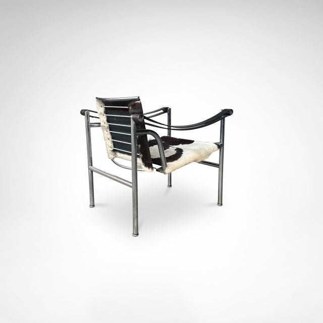 Metal Vintage LC1 Ponyskin Armchair by Le Corbusier for Cassina, 1980s For Sale - Image 7 of 8